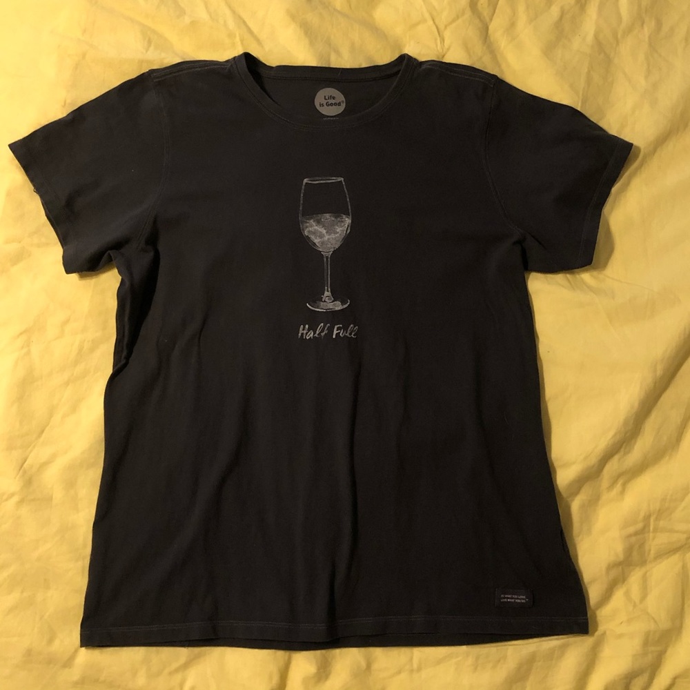 Life is Good Women's Black 'Half Full' Graphic Tee